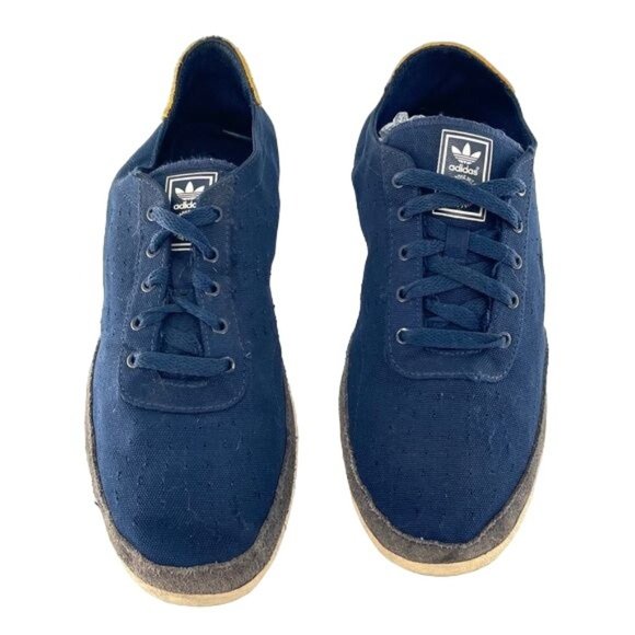 Adidas RARE SAMPLE 90’s Streetwear Sneakers Navy Blue & Gold Size US 9 Y2K - Picture 5 of 8